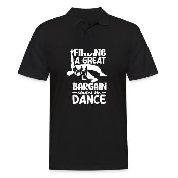 Makes Me Dance Thrifty Shopper's - Men's Polo Shirt - black - Front - Kai (181cm)