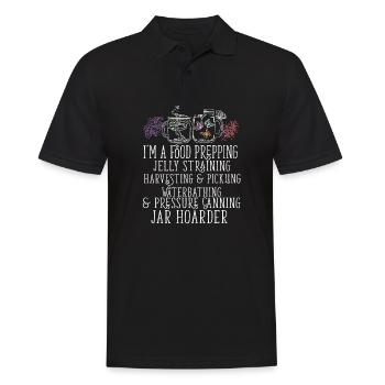 Jar Hoarder Homesteady citation confiture maker alimentaire - Polo Homme - noir - Devant - Kai (181cm)