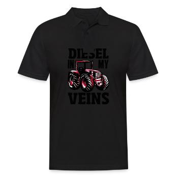 Tracteur Diesel dans mes veines - Polo Homme - noir - Devant - Kai (181cm)