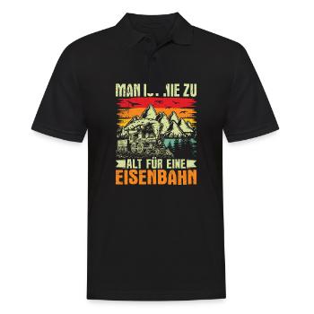 Modelleisenbahner Eisenbahner Geschenkidee - Männer Poloshirt - Schwarz - Vorne - Kai (181cm)