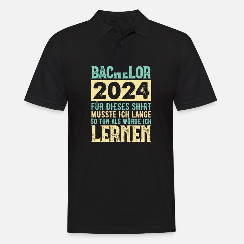 Bachelor 2024 Geschenkidee Abschluss - Männer Poloshirt - Schwarz
