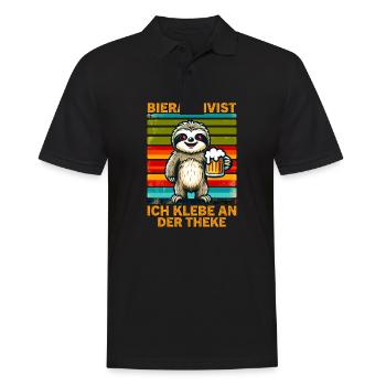 Bieraktivist Ich klebe an der Theke für - Männer Poloshirt - Schwarz - Vorne - Kai (181cm)