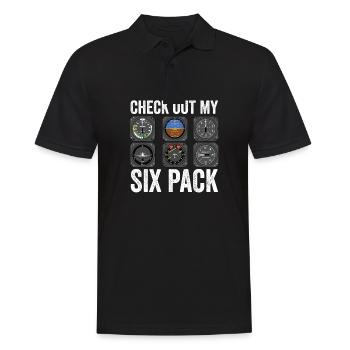 Funny Pilot Six Pack Aviation Flight Simulation - Männer Poloshirt - Schwarz - Vorne - Kai (181cm)