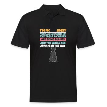 Je ne suis pas maladroit Le sol me déteste Chien stupide - Polo Homme - noir - Devant - Kai (181cm)