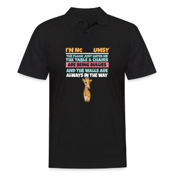 I'm Not Clumsy The Floor Hates Me Foolish Giraffe - Men's Polo Shirt - black - Front - Kai (181cm)