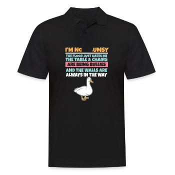 I'm Not Clumsy The Floor Hates Me Foolish Duck - Men's Polo Shirt - black - Front - Kai (181cm)