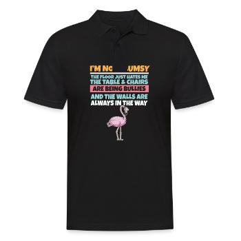 I'm Not Clumsy The Floor Hates Me Foolish Flamingo - Men's Polo Shirt - black - Front - Kai (181cm)