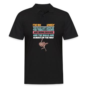I'm Not Clumsy The Floor Hates Me Foolish Ostrich - Men's Polo Shirt - black - Front - Kai (181cm)