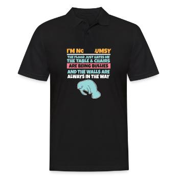 I'm Not Clumsy The Floor Hates Me Foolish Manatee - Men's Polo Shirt - black - Front - Kai (181cm)