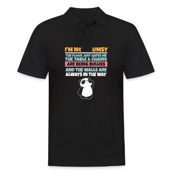Je ne suis pas maladroit Le sol me déteste Panda stupide - Polo Homme - noir - Devant - Kai (181cm)