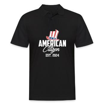 American Citizen Est 2024 US Flag Naturalized - Männer Poloshirt - Schwarz - Vorne - Kai (181cm)