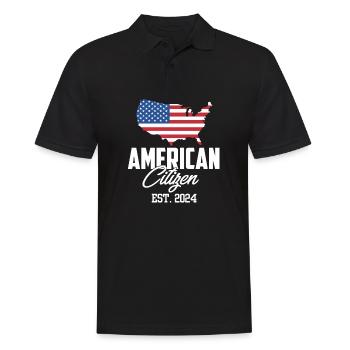 American Citizen Est 2024 US Flag Naturalized - Männer Poloshirt - Schwarz - Vorne - Kai (181cm)