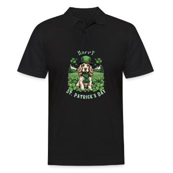 Irish Setter St. Patrick's Day Green Hat Pup - Männer Poloshirt - Schwarz - Vorne - Kai (181cm)