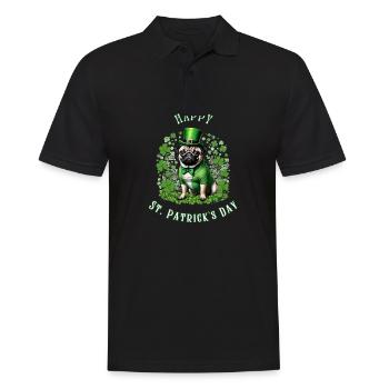 St. Patrick's Day Pug I Shamrock St Paddys Day Pug - Männer Poloshirt - Schwarz - Vorne - Kai (181cm)