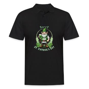 St. Patrick's Day Leprechaun I Green Beer I - Männer Poloshirt - Schwarz - Vorne - Kai (181cm)