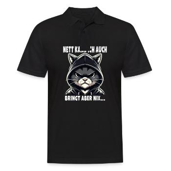 Nice I can also be a sarcastic cat lover - Men's Polo Shirt - black - Front - Kai (181cm)