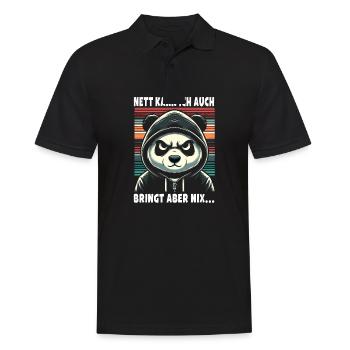 Sympa, je peux aussi être un amoureux sarcastique des pandas - Polo Homme - noir - Devant - Kai (181cm)