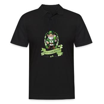 St. Patrick's Day Leprechaun I Green Beer I - Männer Poloshirt - Schwarz - Vorne - Kai (181cm)