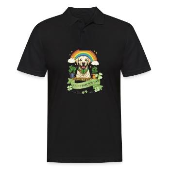 Clover St. Patrick's Day Labrador - Männer Poloshirt - Schwarz - Vorne - Kai (181cm)