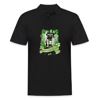 St. Patrick's Day Pug I Shamrock St Paddys Day Pug - Männer Poloshirt - Schwarz - Vorne - Kai (181cm)