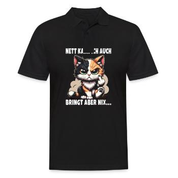 Nice I can also be a sarcastic cat lover - Men's Polo Shirt - black - Front - Kai (181cm)