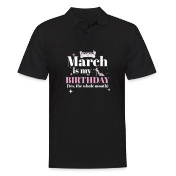 Mars est mon anniversaire Oui Tout le mois né en - Polo Homme - noir - Devant - Kai (181cm)