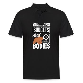 Balancing Budgets And Bodies Fitness Finance - Männer Poloshirt - Schwarz - Vorne - Kai (181cm)