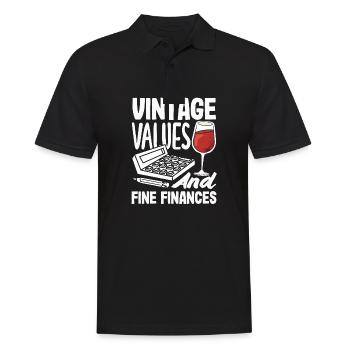 Vintage Values And Fine Finances Wine Lover - Männer Poloshirt - Schwarz - Vorne - Kai (181cm)