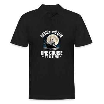 Navigating Life One Cruise At A Time Cruise Ship - Männer Poloshirt - Schwarz - Vorne - Kai (181cm)