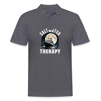 Saltwater Therapy Cruise Ship Vacation Group - Men's Polo Shirt - charcoal grey - Front - Nico (186cm)