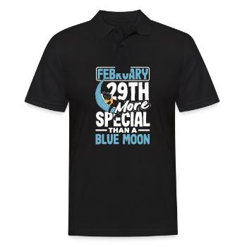 February 29th More Special Than a  Leap - Männer Poloshirt - Schwarz - Vorne - Kai (181cm)