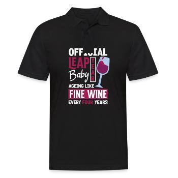 Official Leap Year Baby Fine Wine Birthday - Männer Poloshirt - Schwarz - Vorne - Kai (181cm)