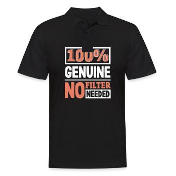 100% authentique authenticité slogan déclaration audacieuse - Polo Homme - noir - Devant - Kai (181cm)