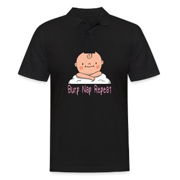 Burp Nap Repeat Pregnancy Baby Babies - Men's Polo Shirt - black - Front - Kai (181cm)