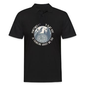 Parfois, je me demande si mon vélo pense à moi - Polo Homme - noir - Devant - Kai (181cm)