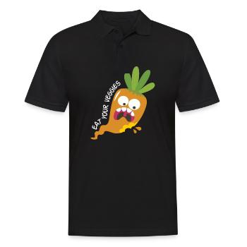 Eat Your Veggies Vegan Vegetarier Veggies Veganer - Men's Polo Shirt - black - Front - Kai (181cm)