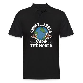 Beekeeper Heartbeat Honeycomb Love Pollination - Men's Polo Shirt - black - Front - Kai (181cm)