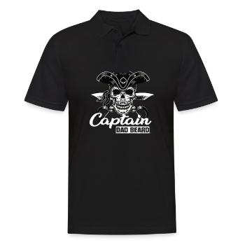 Captain Dad Beard Captain Boat Sailing Sailor - Men's Polo Shirt - black - Front - Kai (181cm)