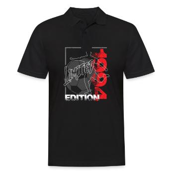 Limited Edition 1994 Limited Edition Fußball - Männer Poloshirt - Schwarz - Vorne - Kai (181cm)