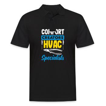 HVAC Expert Technician - Men's Polo Shirt - black - Front - Kai (181cm)