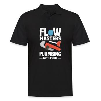 Flow Masters Plumbing Pride Professional Plumber - Männer Poloshirt - Schwarz - Vorne - Kai (181cm)