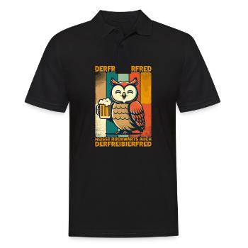 The free beer Fred is called backwards, also the - Men's Polo Shirt - black - Front - Kai (181cm)