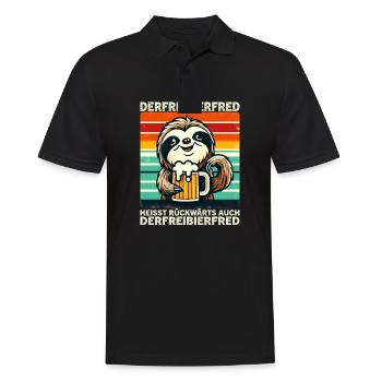The free beer Fred is called backwards, also the - Men's Polo Shirt - black - Front - Kai (181cm)