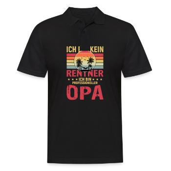 Kein Rentner Professioneller Opa - Rente - Männer Poloshirt - Schwarz - Vorne - Kai (181cm)