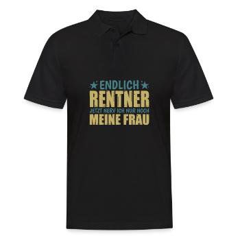 Enfin à la retraite maintenant, je ne fais qu’ennuyer ma femme - Polo Homme - noir - Devant - Kai (181cm)