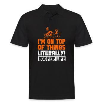 Couvreur couvreur drôle couvreur ouvrier de la construction citation - Polo Homme - noir - Devant - Kai (181cm)