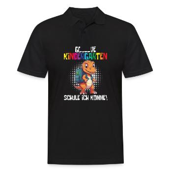 School Enrollment Dino Back to School - Men's Polo Shirt - black - Front - Kai (181cm)