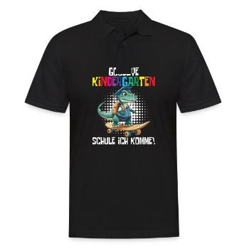 School Enrollment Dino Back to School - Men's Polo Shirt - black - Front - Kai (181cm)
