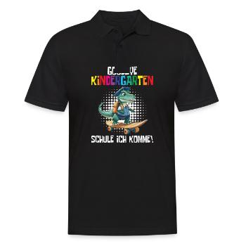 School Enrollment Dino Back to School - Men's Polo Shirt - black - Front - Kai (181cm)