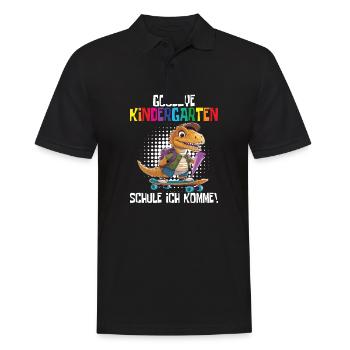 School Enrollment Dino Back to School - Men's Polo Shirt - black - Front - Kai (181cm)